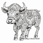 Intricate Tribal Buffalo Coloring Pages 2