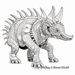 Intricate Triceratops Pattern Coloring Pages 4