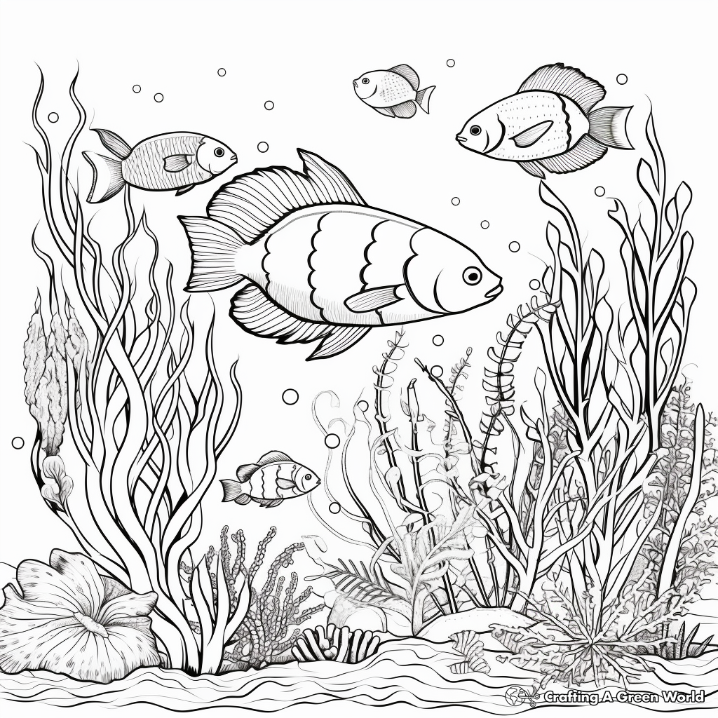 Intricate Underwater Sea Life Coloring Pages 3