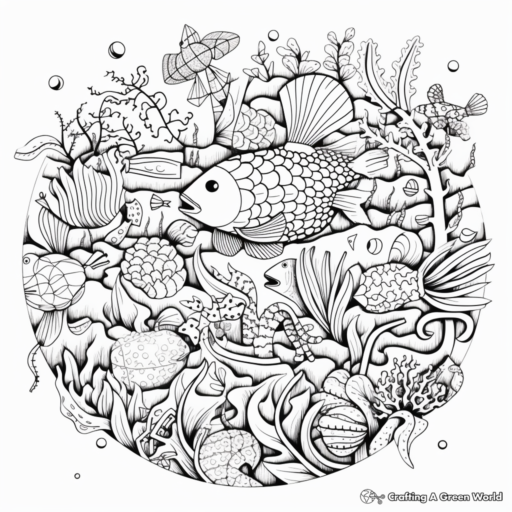 Intricate Underwater Sea Life Coloring Pages 4