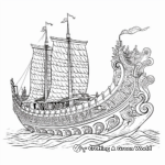 Intricate Viking Ship Coloring Pages 1