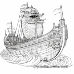 Intricate Viking Ship Coloring Pages 2
