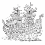 Intricate Viking Ship Coloring Pages 3