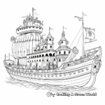Intricate Viking Ship Coloring Pages 4