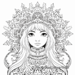 Intricate Winter Princess Mandala Coloring Pages 3