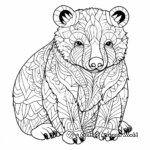 Intricate Wombat Pattern Coloring Pages for Adults 4