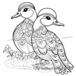 Intricate Wood Duck Pair Coloring Pages 1