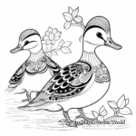 Intricate Wood Duck Pair Coloring Pages 2