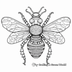 Intricate Worker and Queen Bee Coloring Pages 2