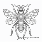 Intricate Worker and Queen Bee Coloring Pages 4