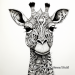 Intricate Zentangle Giraffe Coloring Pages for Mind Relaxation 4
