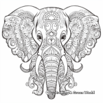 Intricating Detailed Elephant Face Coloring Pages 1