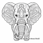 Intricating Detailed Elephant Face Coloring Pages 3