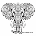 Intricating Detailed Elephant Face Coloring Pages 4