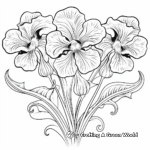 Iris Flower and Heart Valentine Coloring Pages 3
