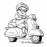 Italian Scooter Vespa Coloring Pages 1