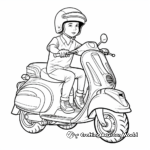 Italian Scooter Vespa Coloring Pages 4