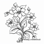 Ivy Flower Vine Family Coloring Pages: Blooms and Leaves 2