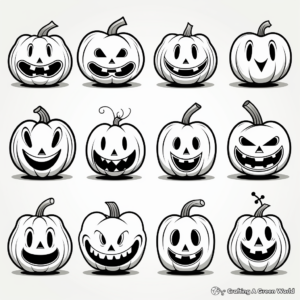Jack o Lantern Faces Coloring Pages for Children 3