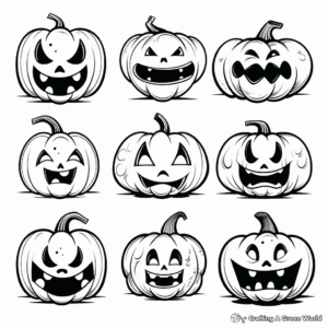 Jack o Lantern Faces Coloring Pages for Children 4