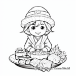 Japanese Cuisine: Sashimi Coloring Pages 1