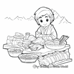 Japanese Cuisine: Sashimi Coloring Pages 3
