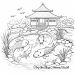 Japanese Koi Pond Aquarium Coloring Pages 2