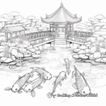 Japanese Koi Pond Aquarium Coloring Pages 4