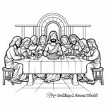 Jesus and His Apostles: Last Supper Coloring Pages 1