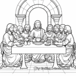 Jesus and His Apostles: Last Supper Coloring Pages 4