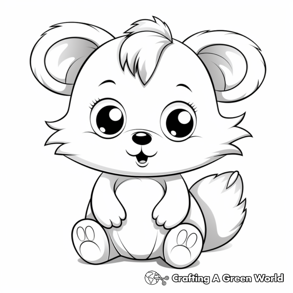 Cute Cartoon Animals With Big Eyes Coloring Pages - Free & Printable!