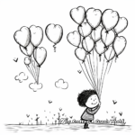 Jovial 'Thinking of You' Balloons Coloring Pages 1