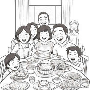 Joyful Family Reunion Dinner 2023 Coloring Pages 2
