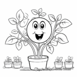 Joyful Pea Plant Coloring Pages for Children 1