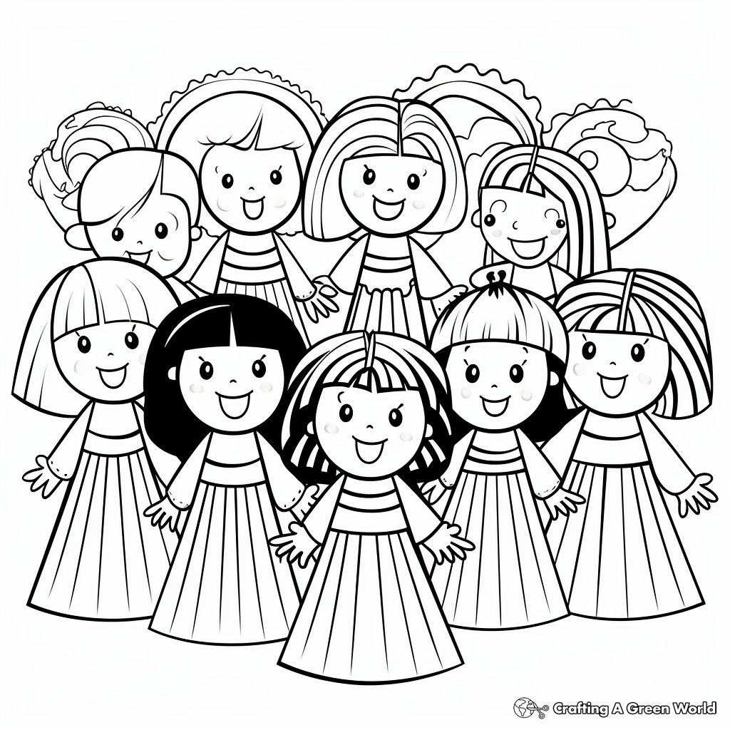 Joyous Angel Chorus Coloring Pages 3