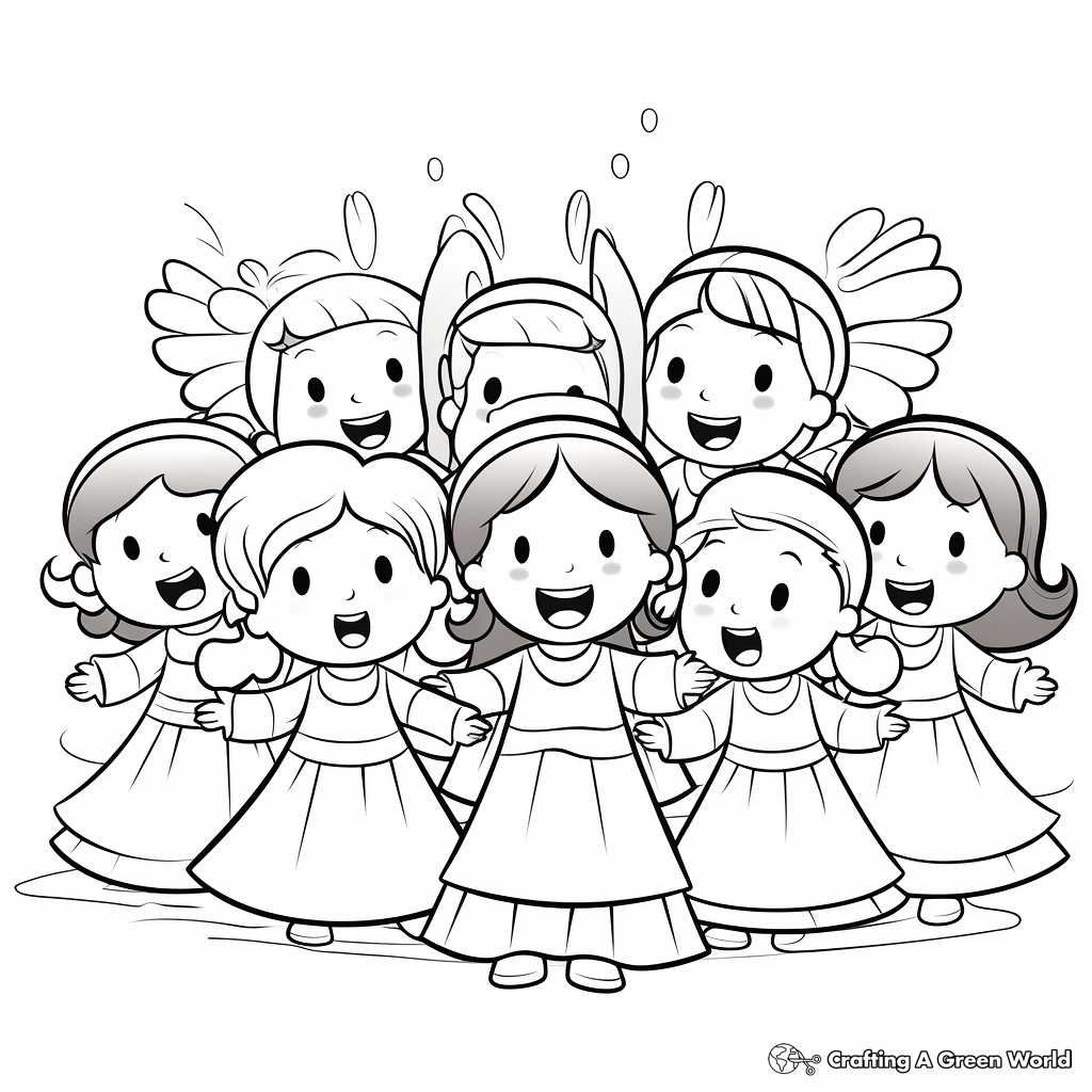 Joyous Angel Chorus Coloring Pages 4
