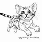 Jumping Bengal Cat Coloring Pages 1