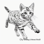Jumping Bengal Cat Coloring Pages 2