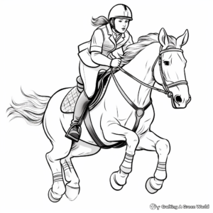 Jumping Saddle Coloring Pages for Equestrians 4