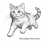 Jumping Tabby Cat Action Coloring Pages 3