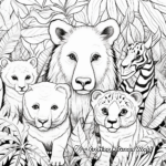Jungle Animals: Rainforest Coloring Worksheet 1