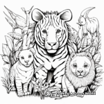 Jungle Animals: Rainforest Coloring Worksheet 3