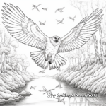 Jungle backdrop with Harpy Eagle in Flight Coloring Pages 2