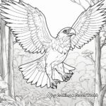 Jungle backdrop with Harpy Eagle in Flight Coloring Pages 3