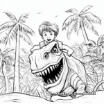 Jungle Explorer Chase Scene Coloring Pages 2
