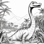 Jungle-Scene Barosaurus Coloring Pages 2
