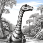 Jungle-Scene Barosaurus Coloring Pages 3