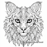 Jungle's Fierce Wild Cat Head Coloring Pages 4