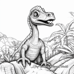 Jurassic Era: Dilophosaurus and Scenery Coloring Pages 3