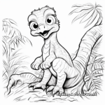 Jurassic Jungle with Velociraptor Coloring Pages 2